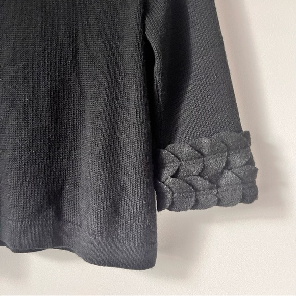 Anthropologie Moth Black Leaf Snap Front Cardigan - Picture 4 of 11